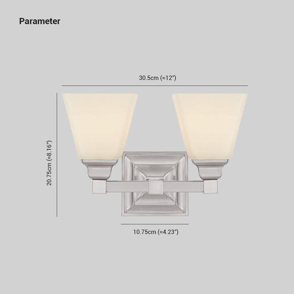 Eyrn Opal Spiegelfront Waschtisch-Wandleuchte, 2/3-flammig, 31/50CM Lang - Lumpaz
