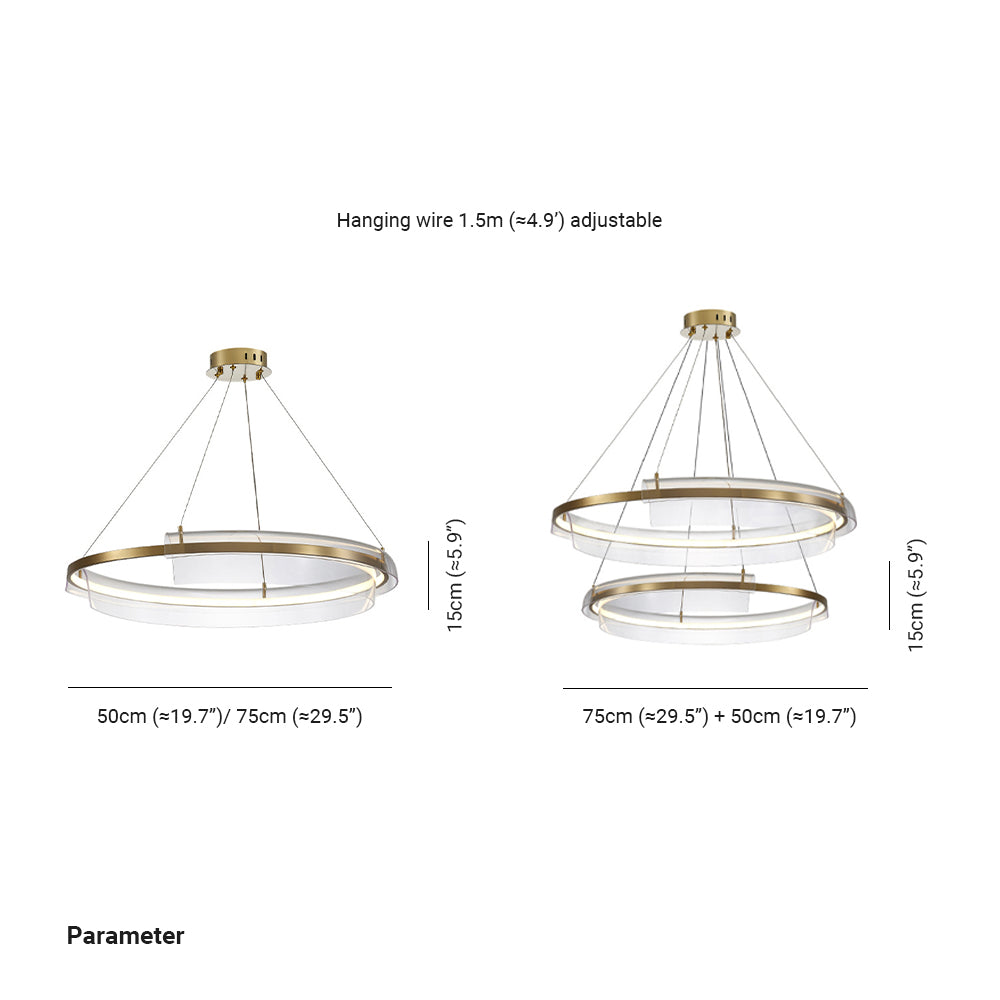 Arisha Pendelleuchte Farbe Temperatur Schaltbar 1/2 Ring, ∅50/75cm - Lumpaz