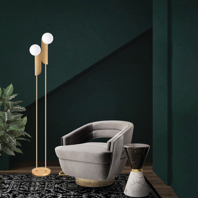 Salgado Stehlampe, Metall, 2-flammig, 165CM Lang - Lumpaz