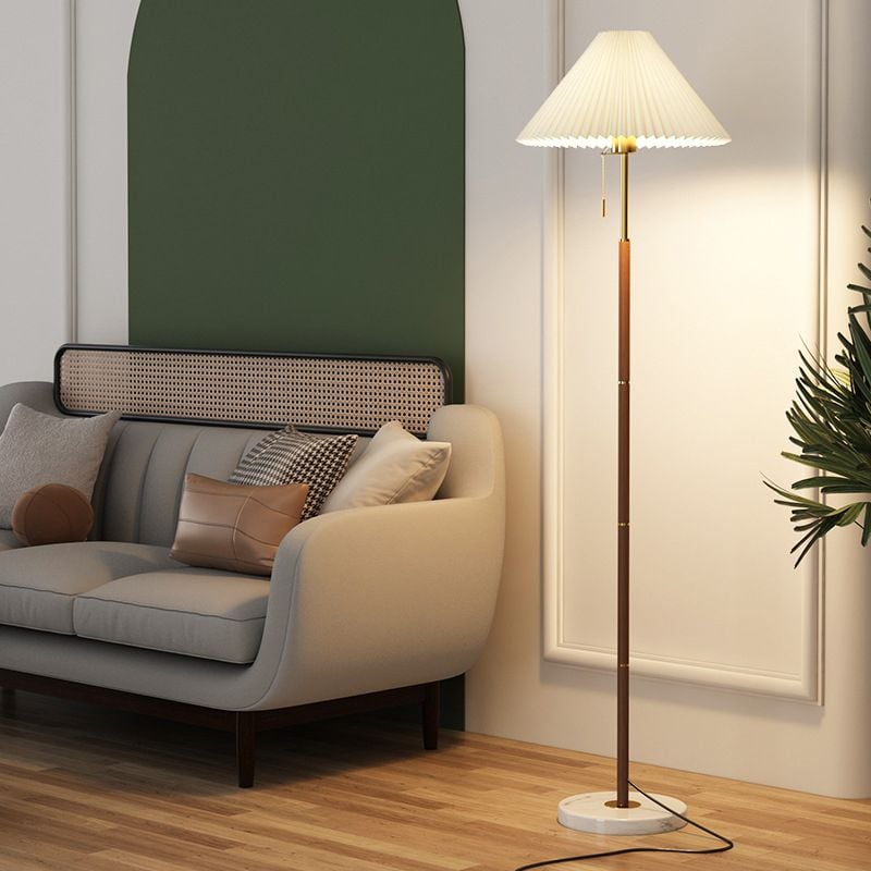 Ozawa Stehlampe Floor Lamp Plissiert, Metall&Stoff, 170CM Lang - Lumpaz