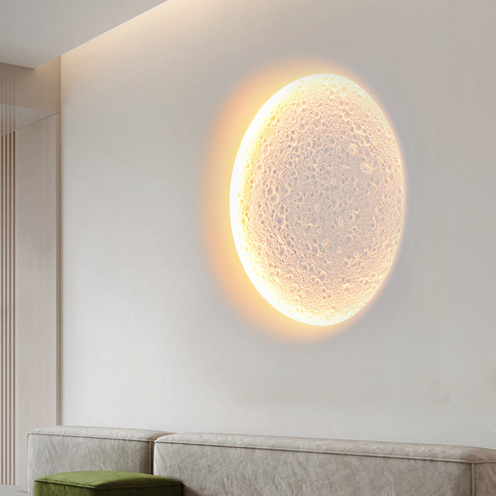 Elif Mond Wandmalerei Lampe Fernbedienung Dimmbar, 2 Stil - Lumpaz