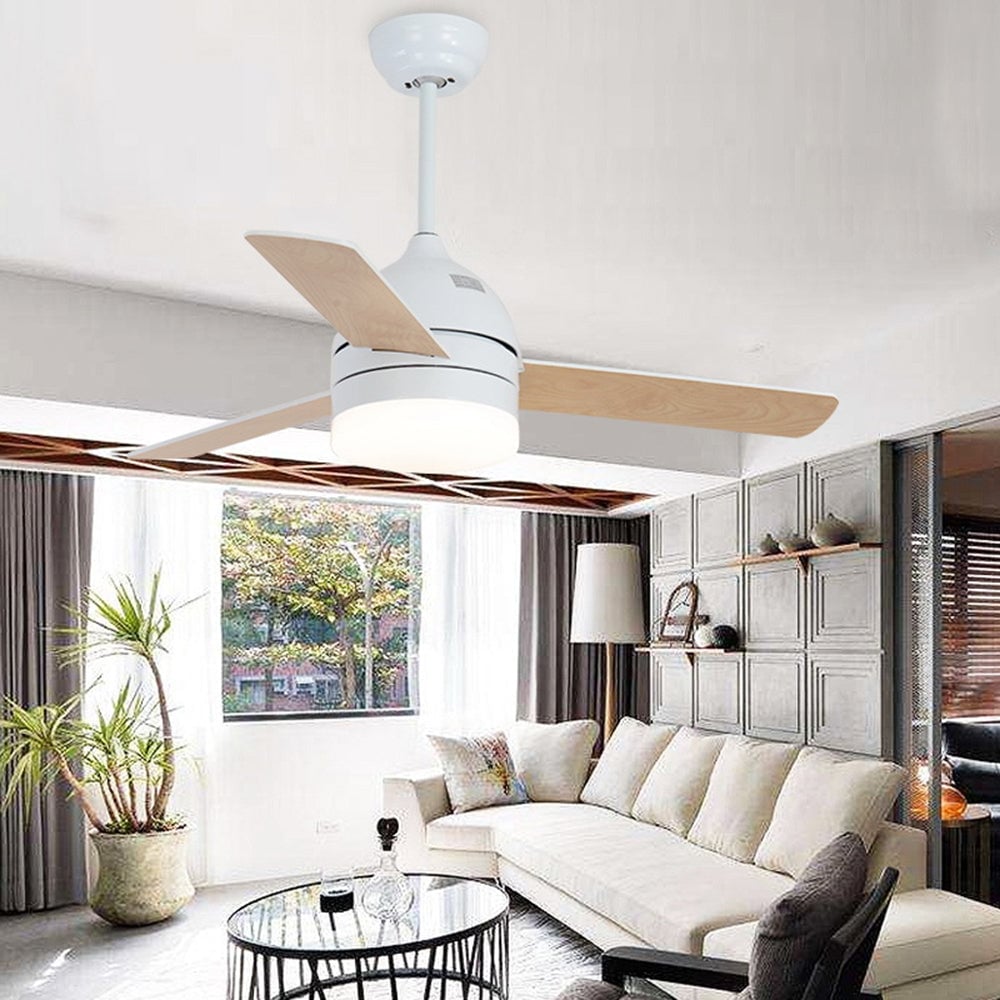 Haydn 3-Blätter Deckenventilator mit Beleuchtung, Schwarz & Weiß, ∅107CM - Lumpaz