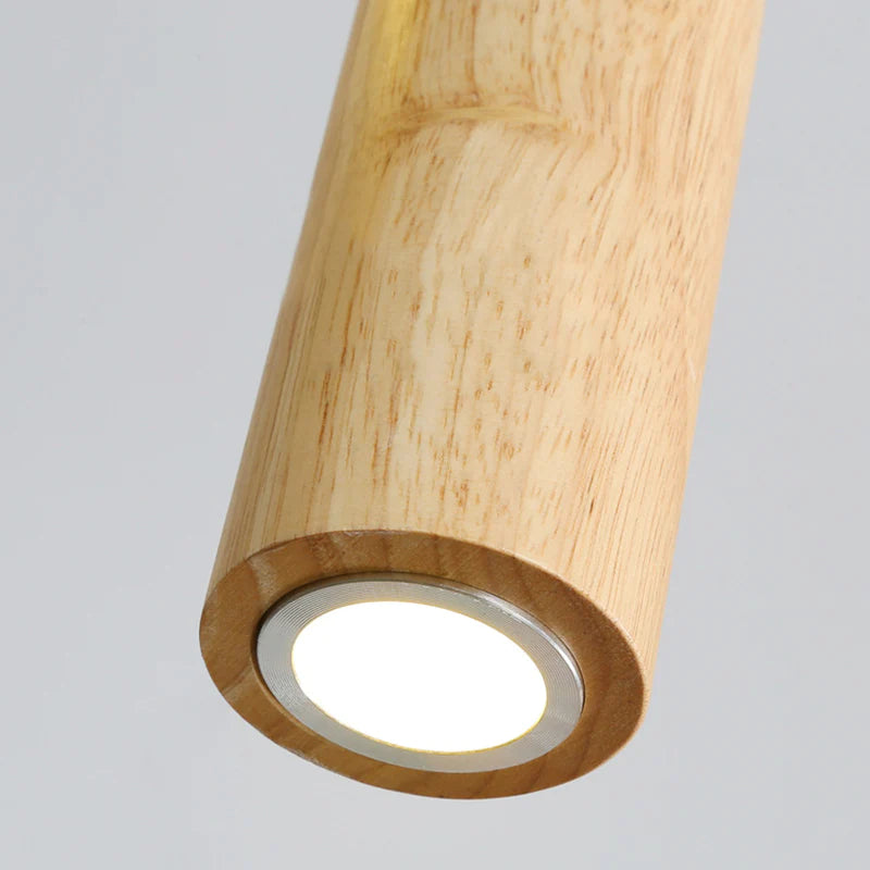 Moderne Einfache LED Pendelleuchte aus Holz für Esszimmer, Restaurant - Lumpaz