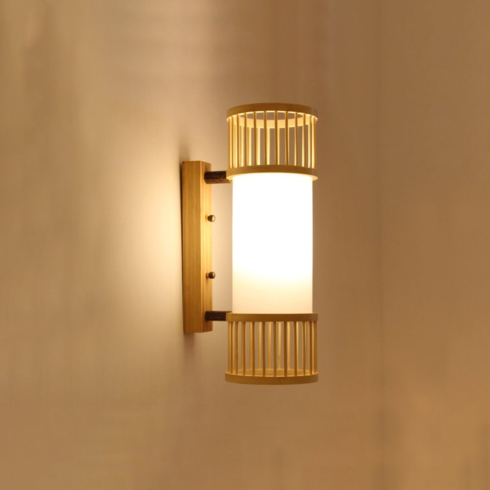 Muto Bamboo Weben Wandleuchte, 4 Stile - Lumpaz