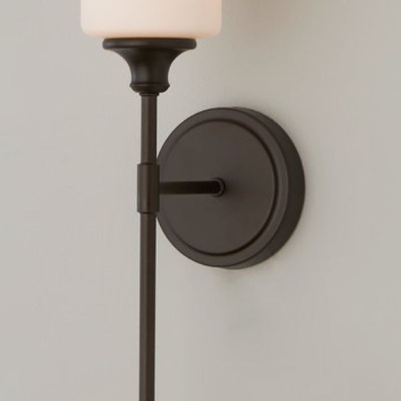 Leigh Milchglas-Spiegelfront Wandleuchte, 2 Farben, 50CM Lang - Lumpaz