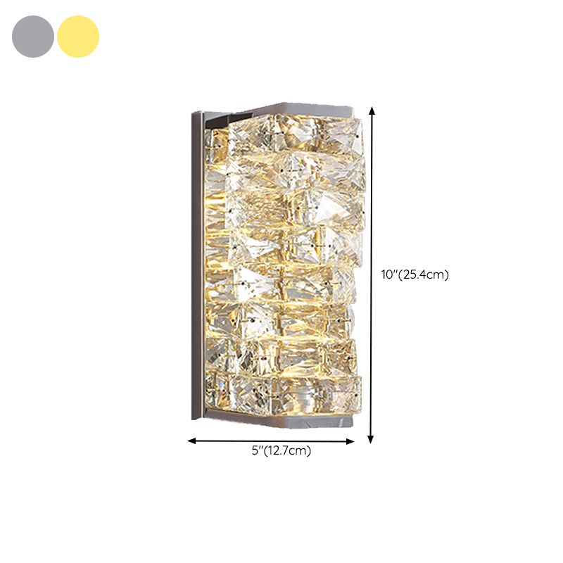 Kristy Spiegelfront Waschtisch-Wandleuchte, Kristall und Metall, 25/47/60CM Lang - Lumpaz