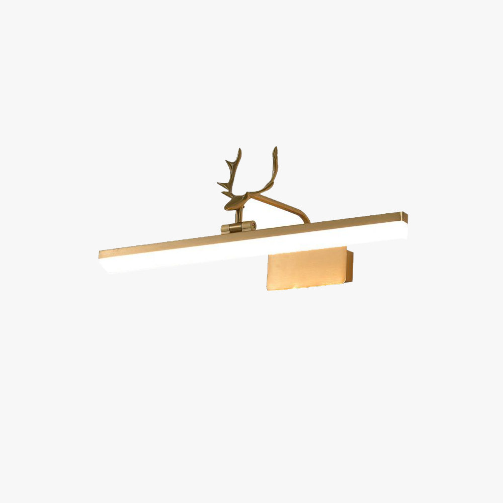 Leigh Geweihe Spiegelfront Waschtisch-Wandleuchte, 3 Farben, Metall, 43/58/74/93CM Lang - Lumpaz