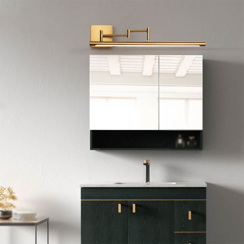 Edge Verstellbare Goldene Spiegelfront Waschtisch-Wandleuchte, Metall, 41/60/80CM Lang - Lumpaz