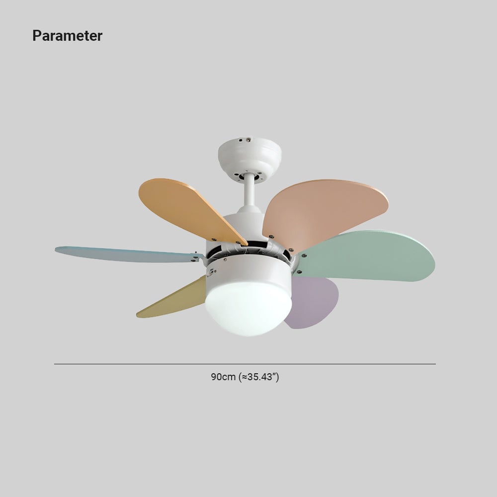 Morandi 5-Blätter Runder Deckenventilator, Metall & Holz, ∅90CM - Lumpaz