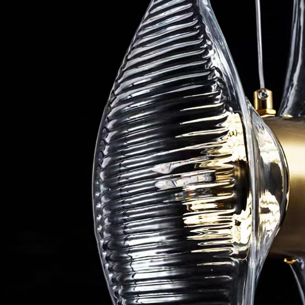 Kirsten Shell Pendelleuchte, Glas & Aluminium - Lumpaz