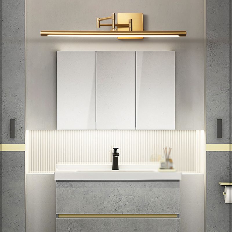 Edge Verstellbare Goldene Spiegelfront Waschtisch-Wandleuchte, Metall, 41/60/80CM Lang - Lumpaz