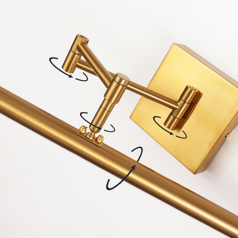 Edge Verstellbare Goldene Spiegelfront Waschtisch-Wandleuchte, Metall, 41/60/80CM Lang - Lumpaz