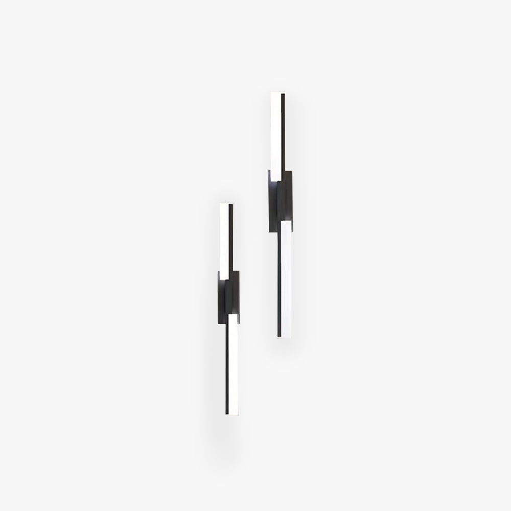 Alana Geometrische Spiegelfront-Wandleuchte, Schwarz & Gold, 40/60CM Lang - Lumpaz