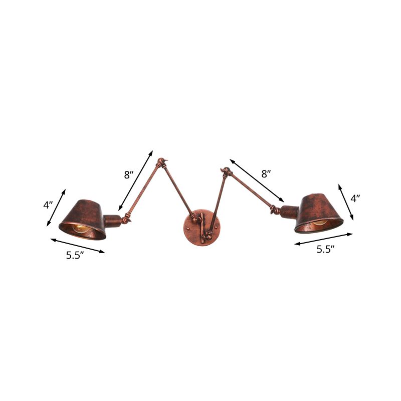 Brady Verstellbare schwarze Wandleuchte, 2/3 flammig, 10CM Lang - Lumpaz