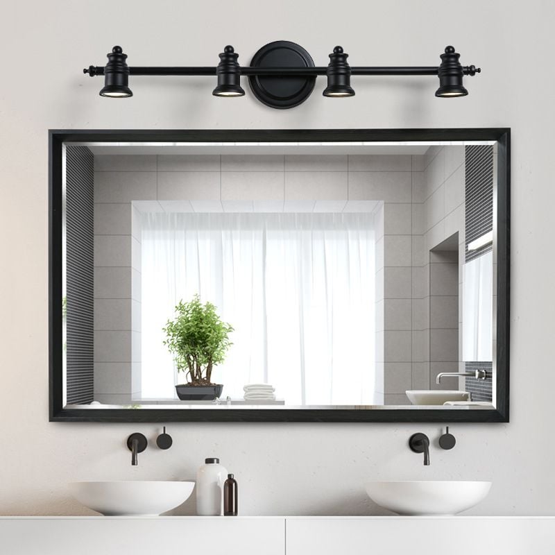 Alessio Schwarzer Spiegel Front Vanity Wandleuchte, 2/3/4-flammig - Lumpaz