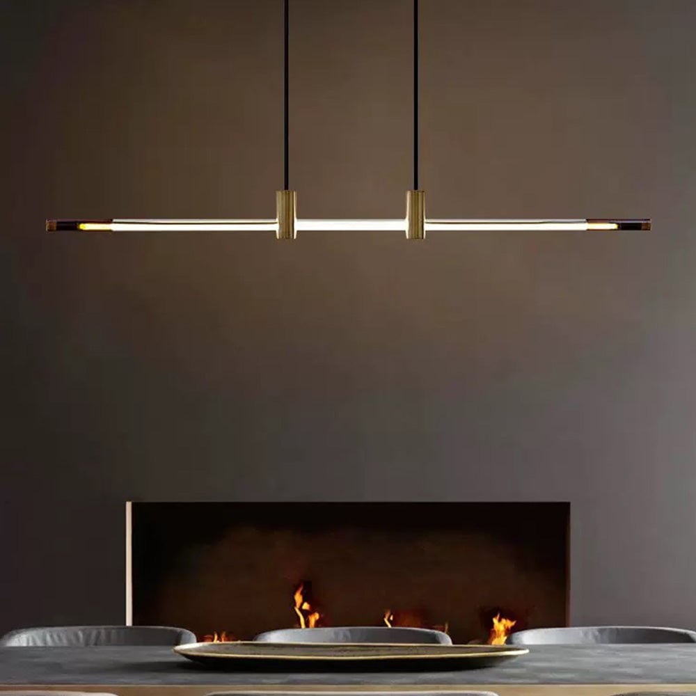 Edge Pendant Light, Metal & Glass, L 120/140CM - Lumpaz