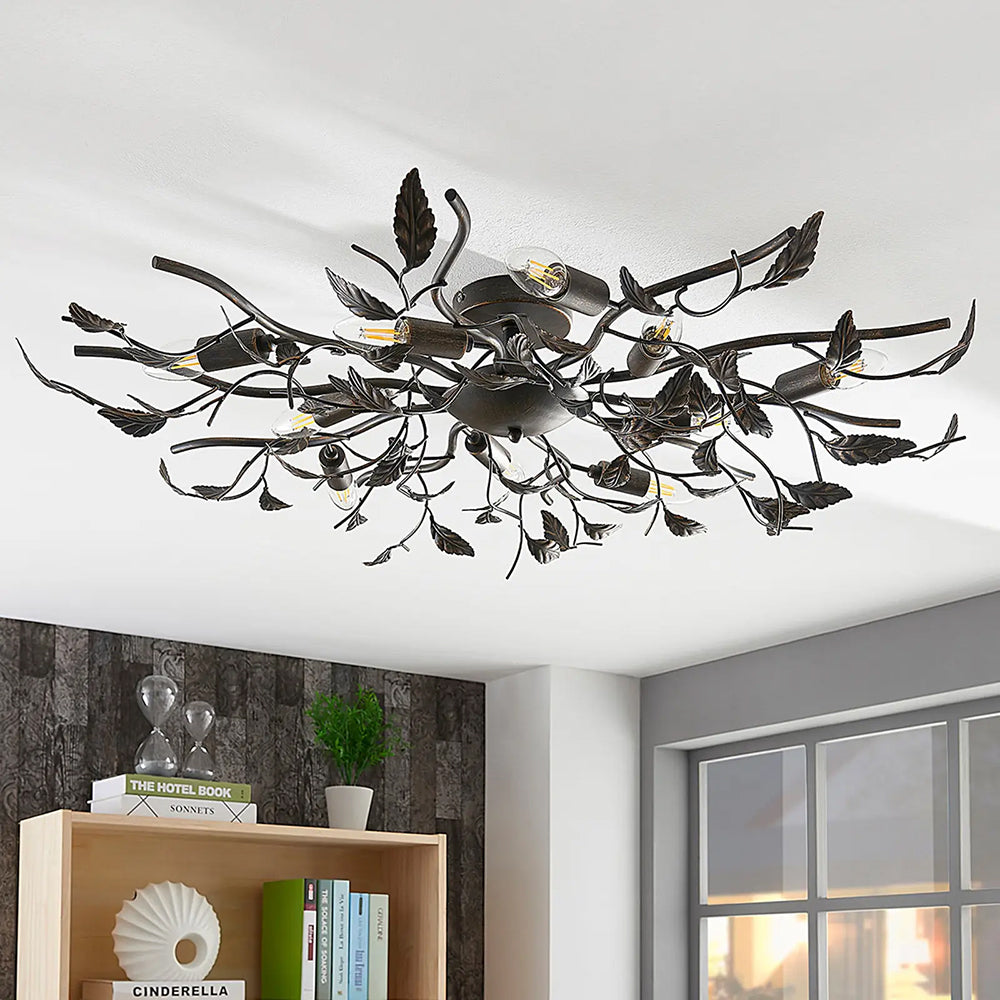 Olivia Schwarzes Blatt Deckenleuchte, ∅55/85/95CM - Lumpaz