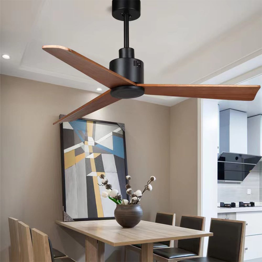 Haydn 3-Blatt Schwarzer Deckenventilator, Metall & ABS, ∅132CM - Lumpaz