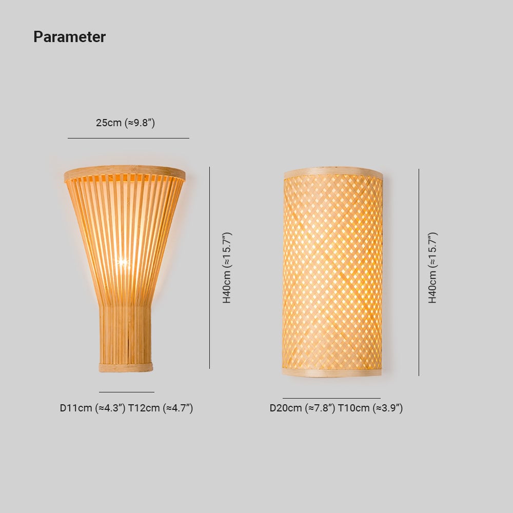 Muto Bamboo Weben Wandleuchte, 2 Stile - Lumpaz