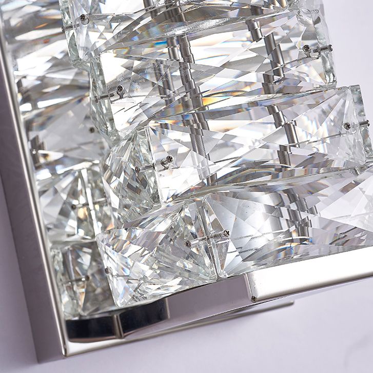 Kristy Spiegelfront Waschtisch-Wandleuchte, Kristall und Metall, 25/47/60CM Lang - Lumpaz