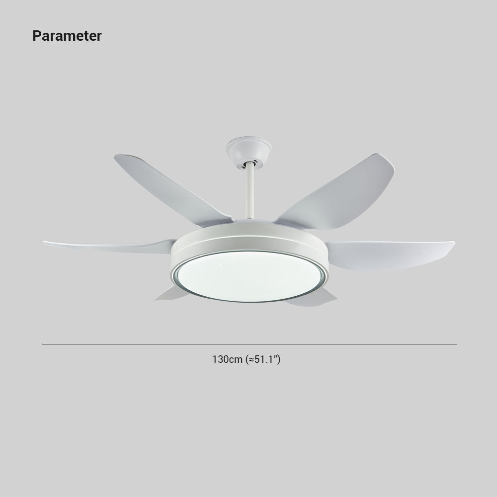Haydn Weißer 6-Blatt-Deckenventilator mit Beleuchtung Grundlegend , ∅130CM - Lumpaz