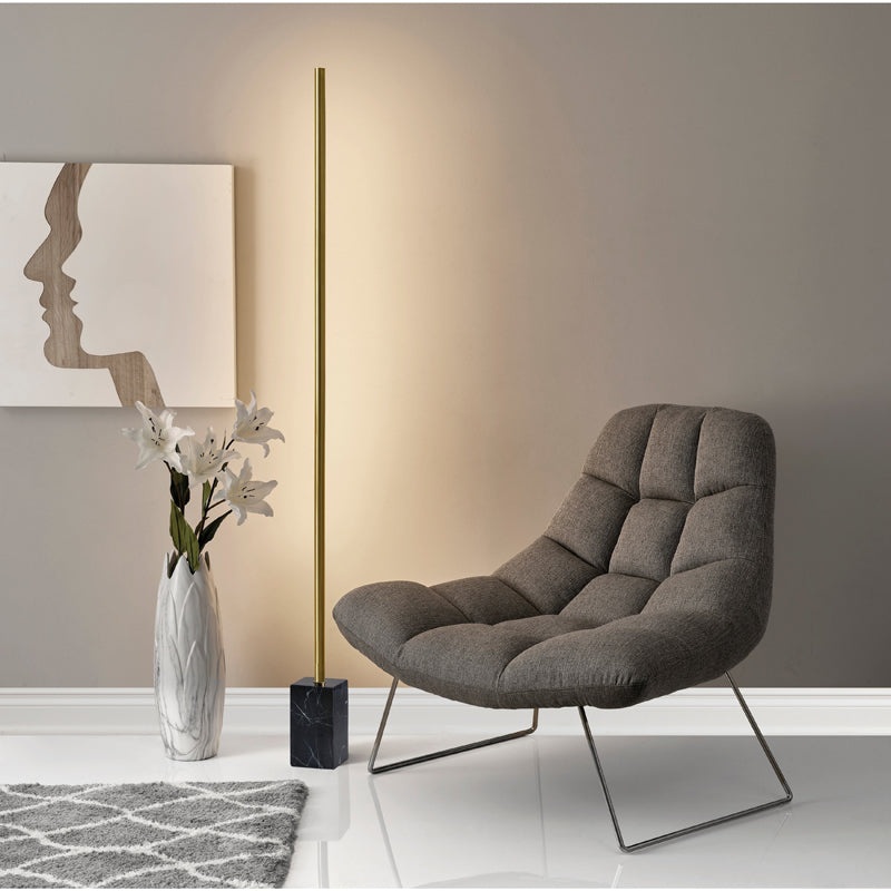 Edge Lineare Stehlampe, Metall & Marmor, 2 Farben, 165CM Lang - Lumpaz