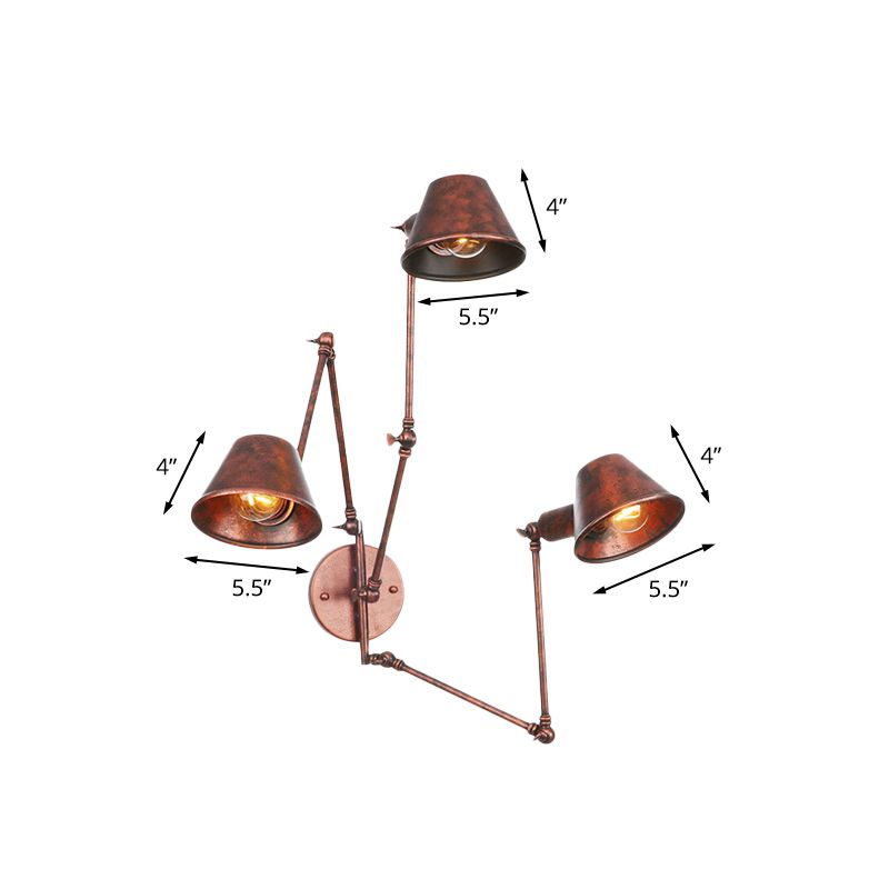 Brady Verstellbare schwarze Wandleuchte, 2/3 flammig, 10CM Lang - Lumpaz