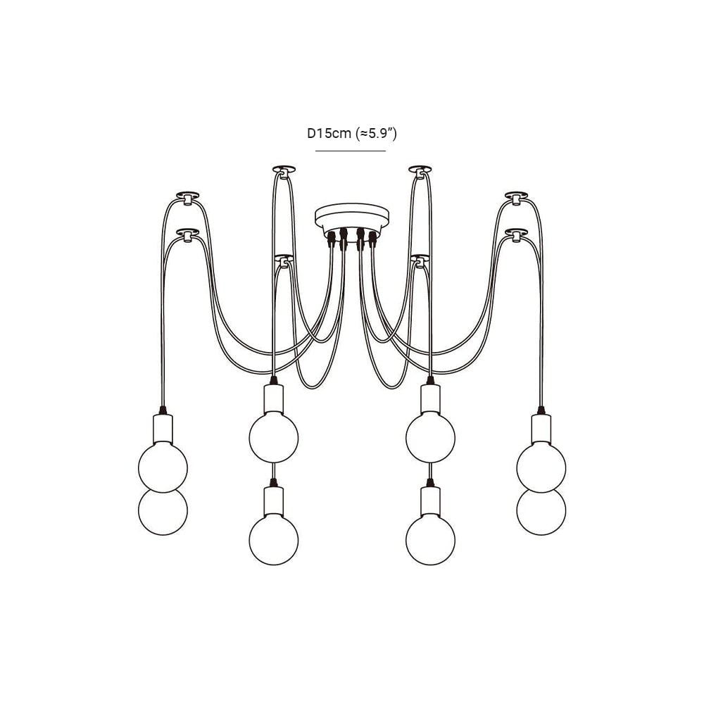 Alessio Spider Kronleuchter, 5/8/10/12/15-flammig, 2 Farben - Lumpaz