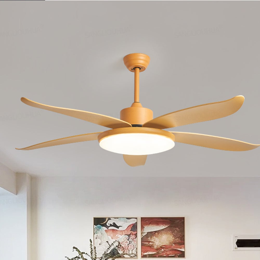Haydn 5 Blätter Deckenventilator mit Beleuchtung, Metall & Acryl, ∅100/120CM - Lumpaz