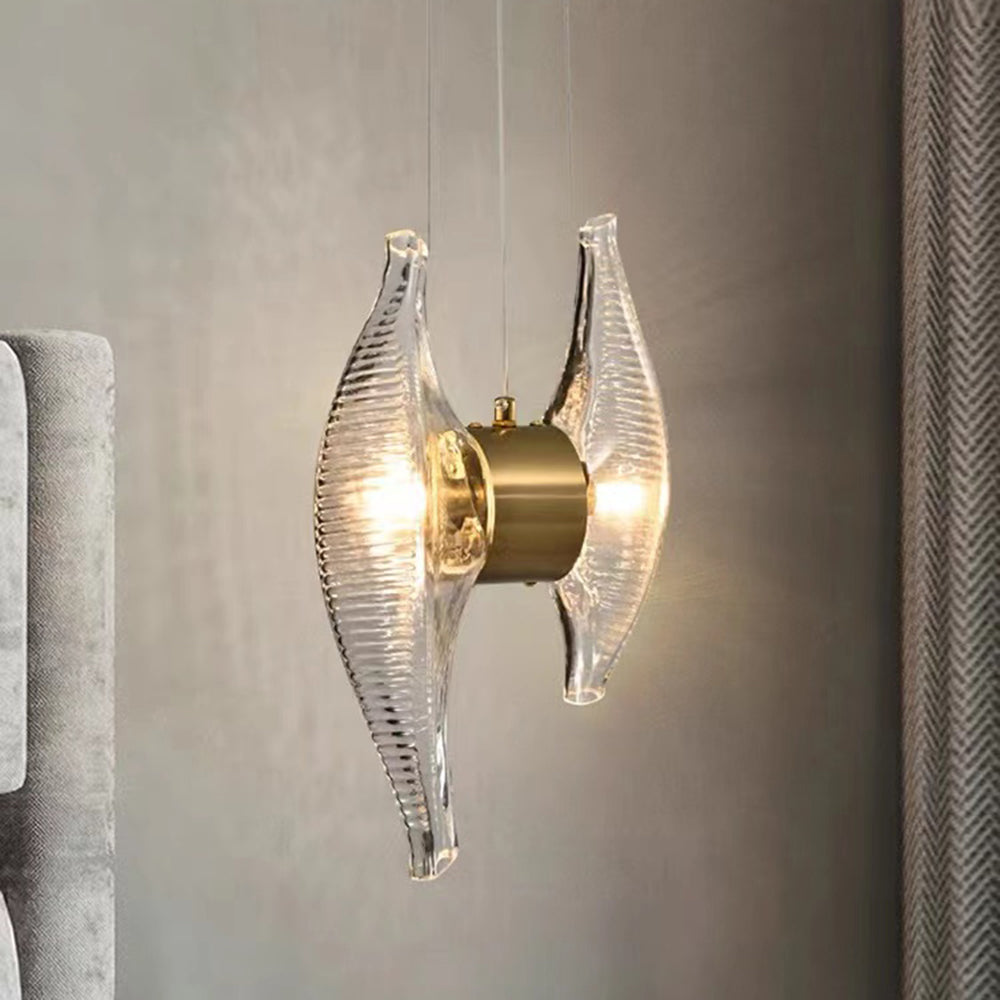Kirsten Shell Pendelleuchte, Glas & Aluminium - Lumpaz