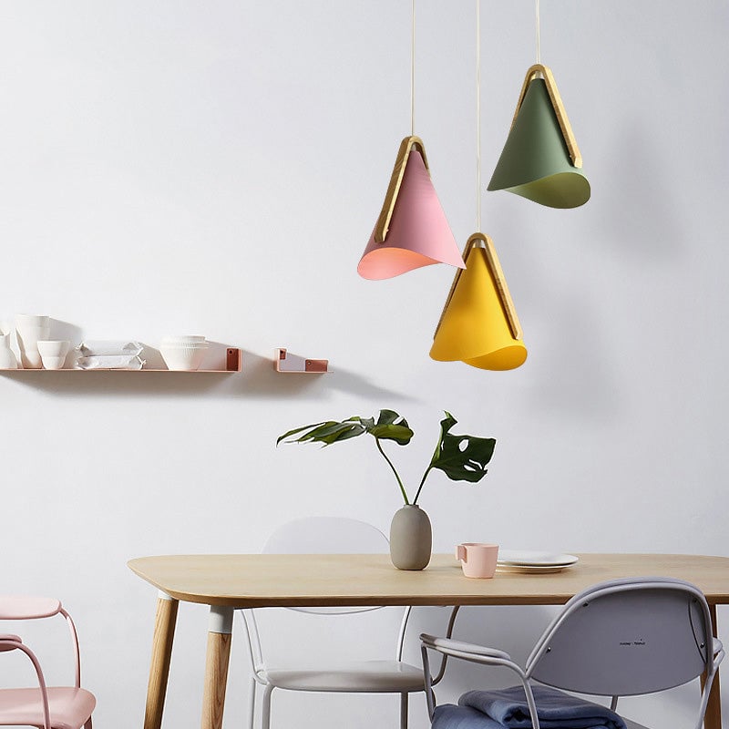 Morandi Cluster-Pendelleuchte 5 Farben, Holz&Metall - Lumpaz