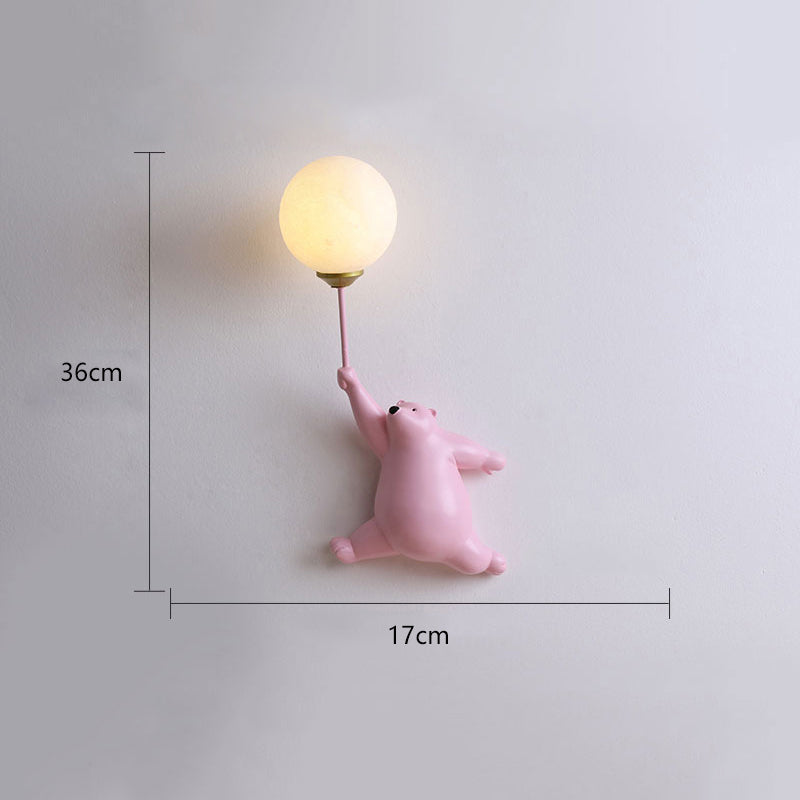 Fateh Wandlampe Bär Ballon, 4 Farben - Lumpaz