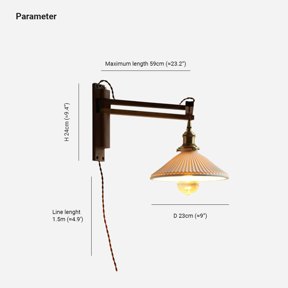 Ozawa Vintage Wandlampe klappbar 3 Farben, Holz - Lumpaz