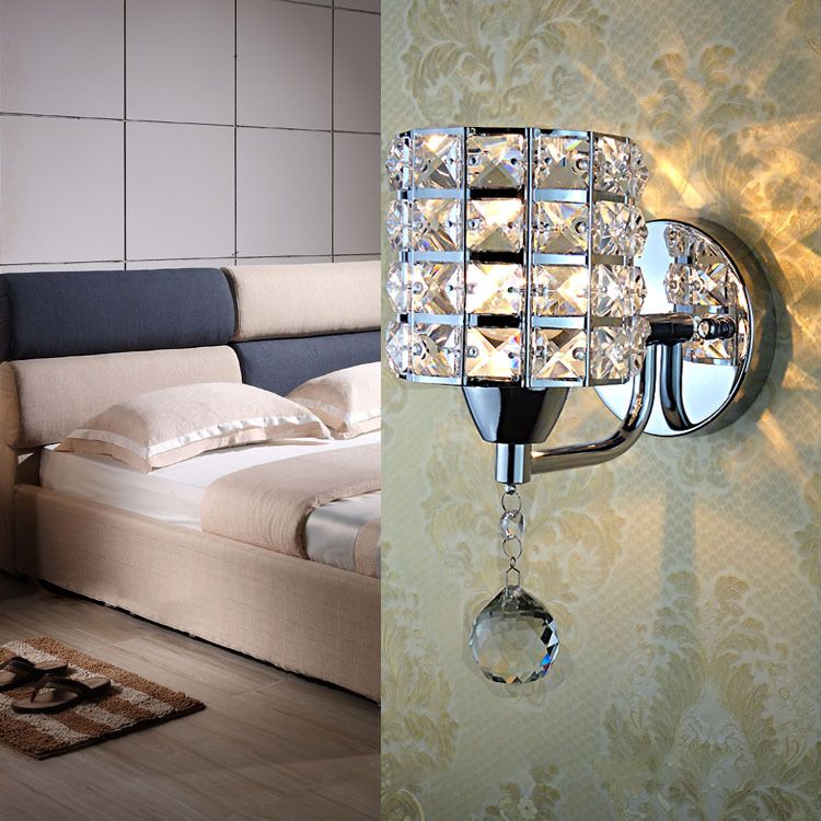 Kristy Zylinder-Wandleuchte, Kristall & Metall, 2 Farben - Lumpaz