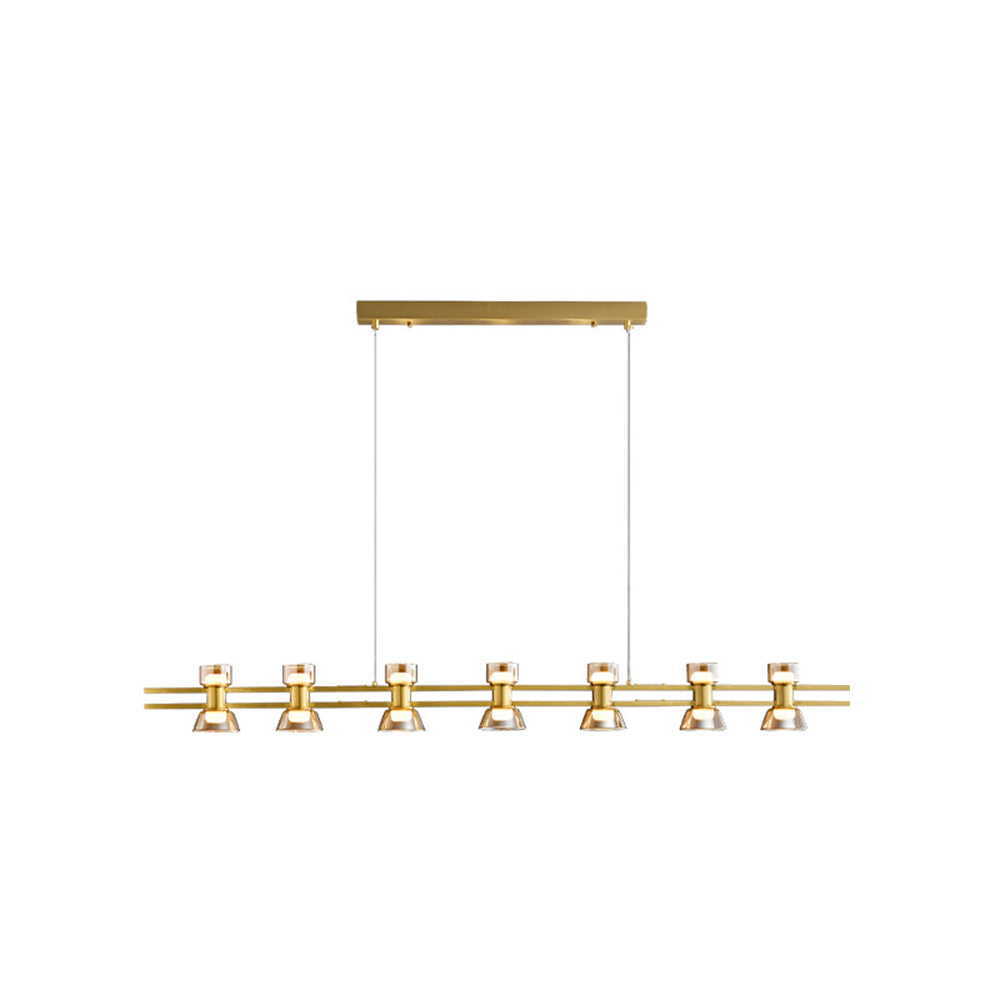 Evette Pendelleuchte mit Fernbedienung 5/6/7 -flammig, Reines Kupfer, 100/120/140CM - Lumpaz