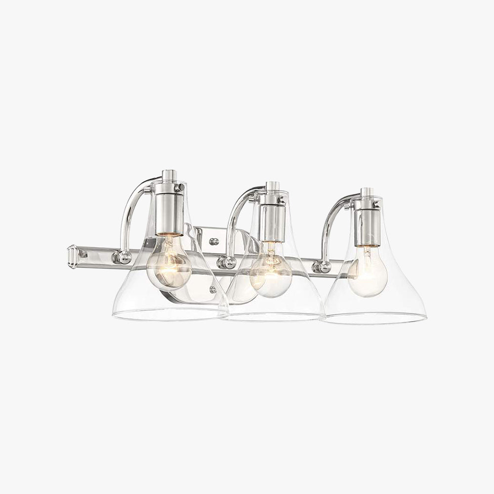 Eyrn Chrom Spiegelfront Waschtisch-Wandleuchte, 3/4-flammig, 52/70CM Lang - Lumpaz