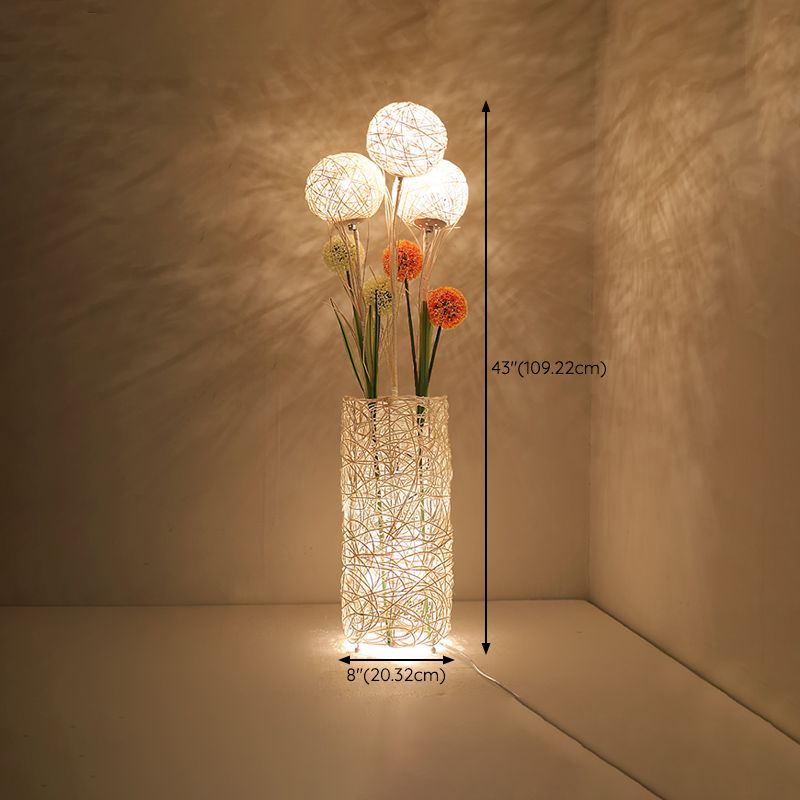 Ritta Blüten Verzweigung Stehleuchte, Rattan, 3 Stile - Lumpaz