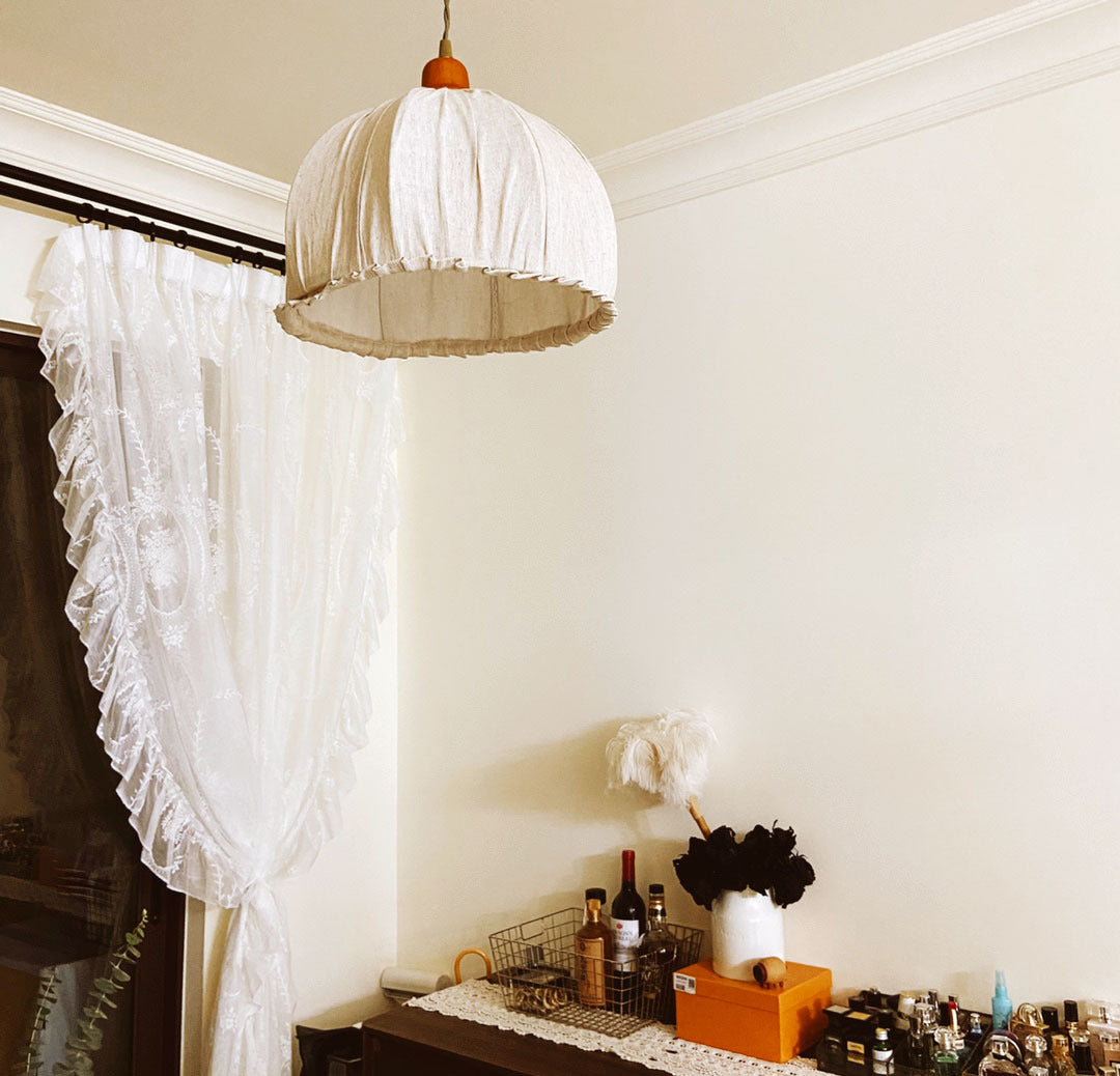 Schlichte Pendelleuchte aus Stoff für Esszimmer & Schlafzimmer - Lumpaz