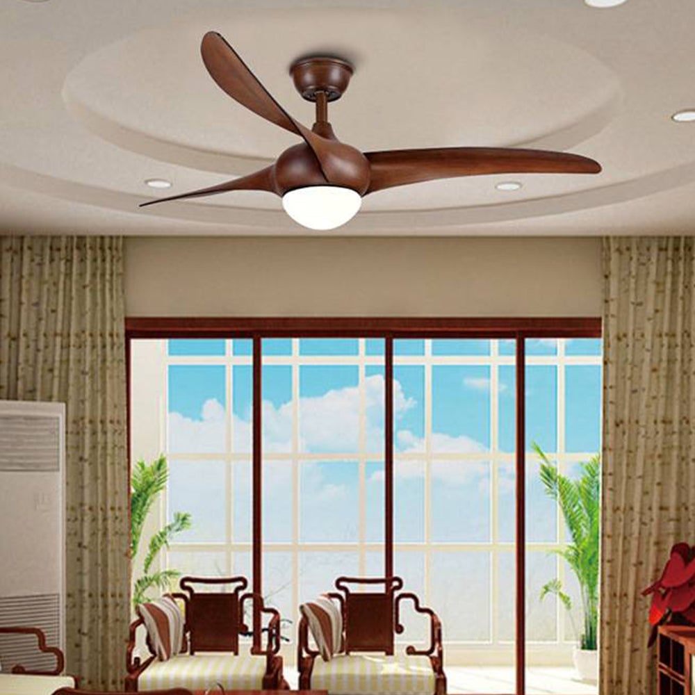 Garner 3-Blatt Deckenventilator mit Beleuchtung, Schwarz & Braun, ∅132CM - Lumpaz