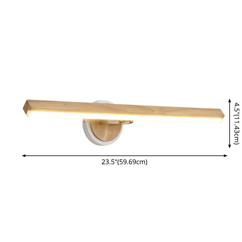 Ozawa Holz Spiegelfront Waschtisch-Wandleuchte, Linear & Kreis, 60CM Lang - Lumpaz
