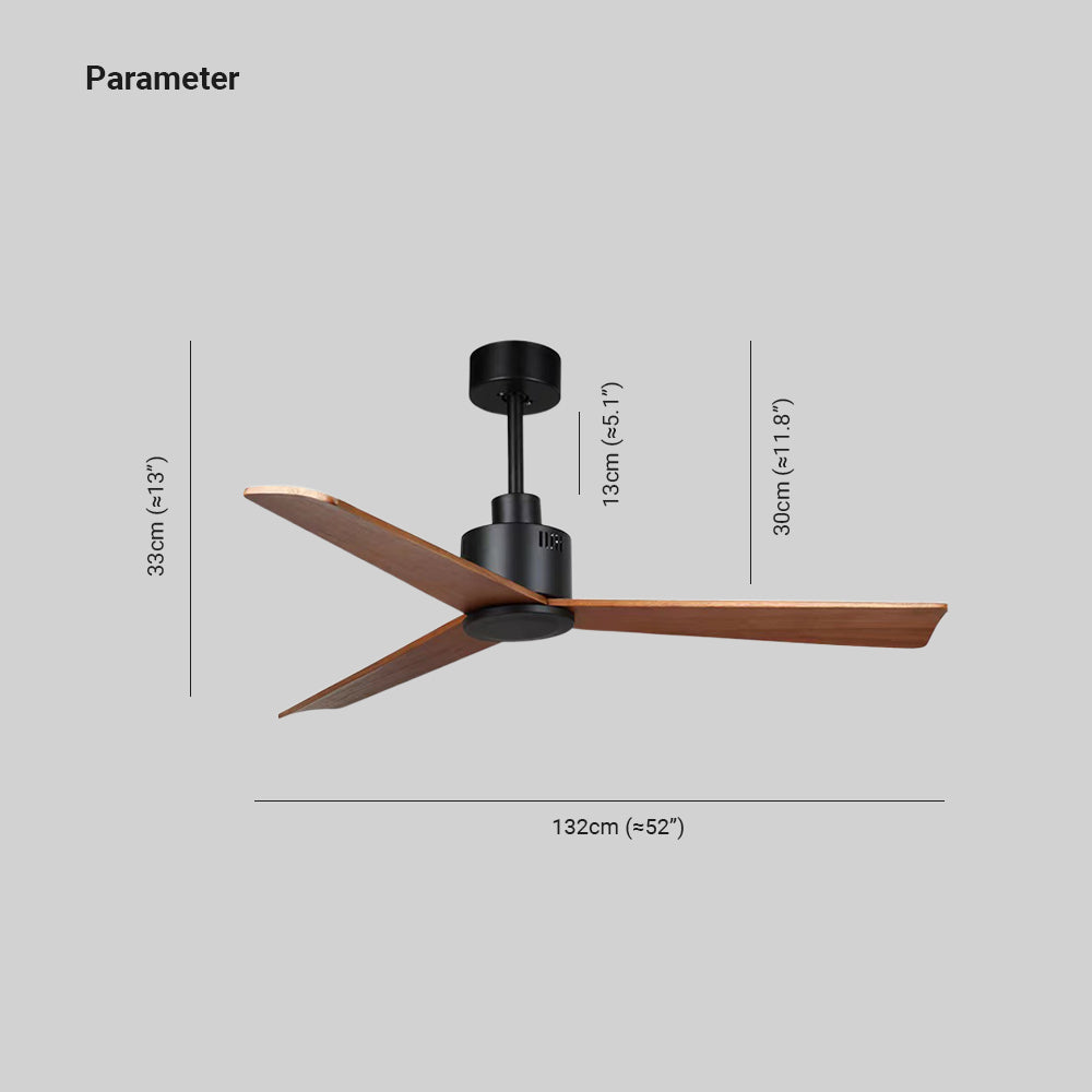 Haydn 3-Blatt Schwarzer Deckenventilator, Metall & ABS, ∅132CM - Lumpaz
