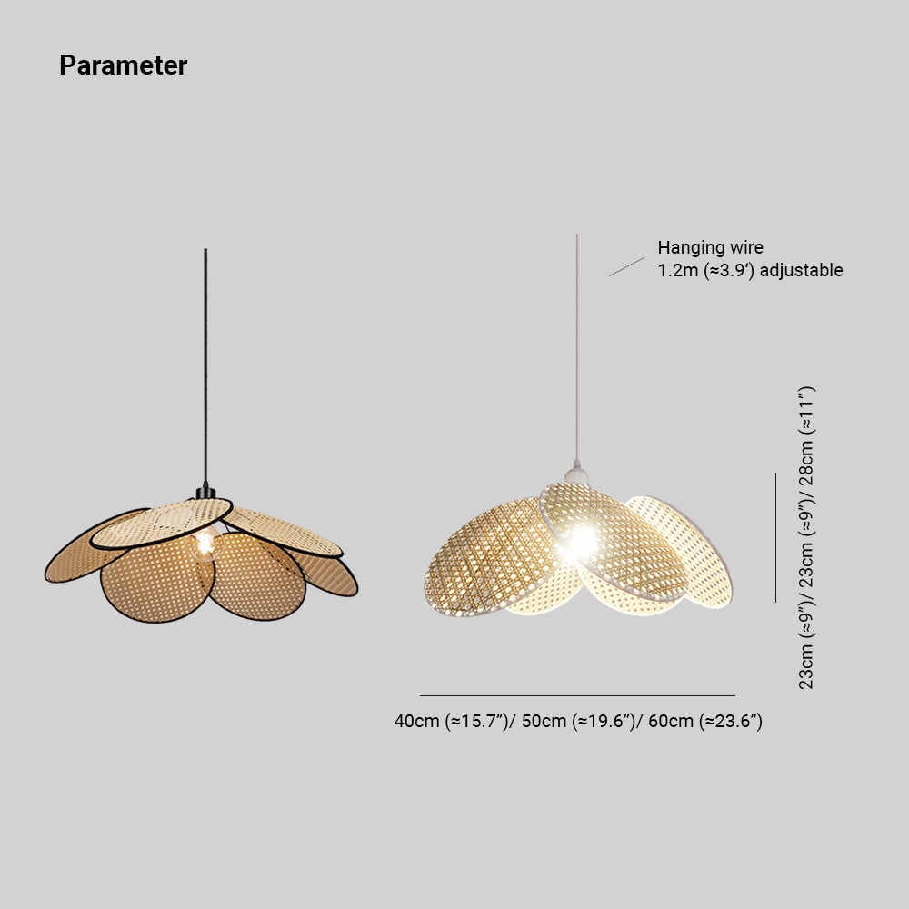 Ritta Pendelleuchte 2 Farben, Rattan & Weidengeflecht, ∅40/50/60cm - Lumpaz