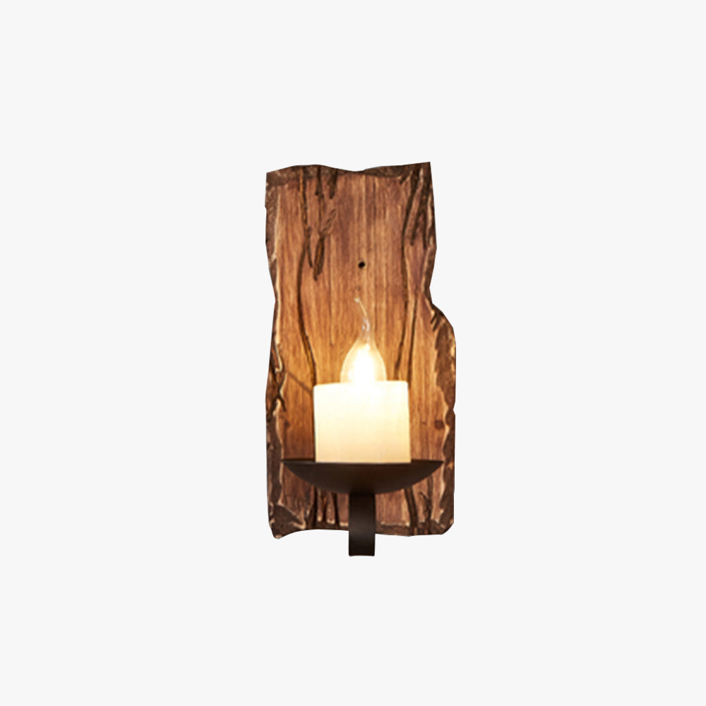 Austin Rechteckige Kerze Wandleuchte, Holz & Metall - Lumpaz