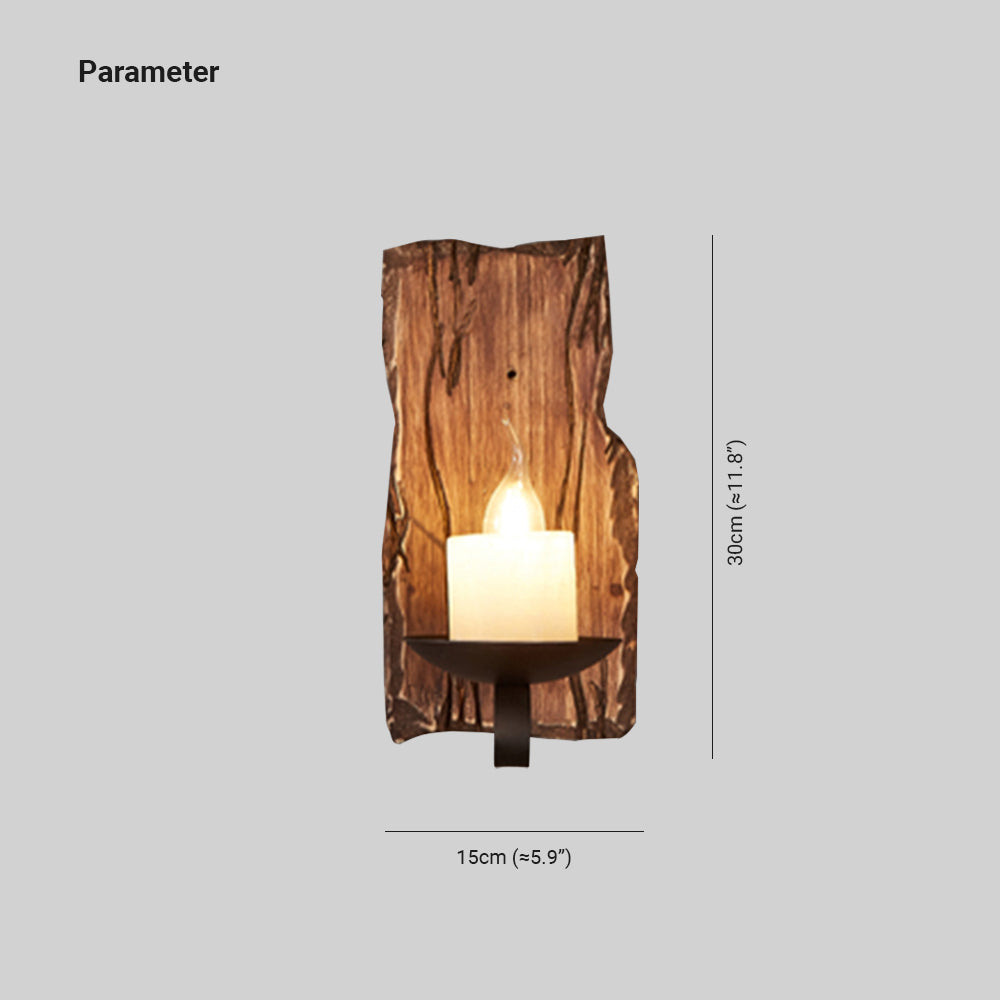 Austin Rechteckige Kerze Wandleuchte, Holz & Metall - Lumpaz