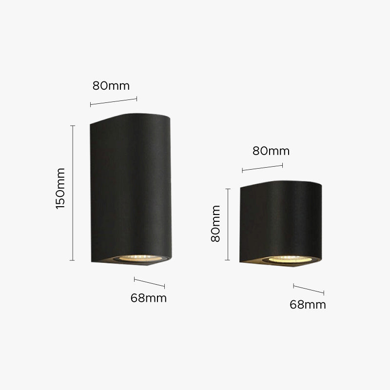 Orr Außenwandleuchte, 2 Stile, Aluminium&Glas - Lumpaz