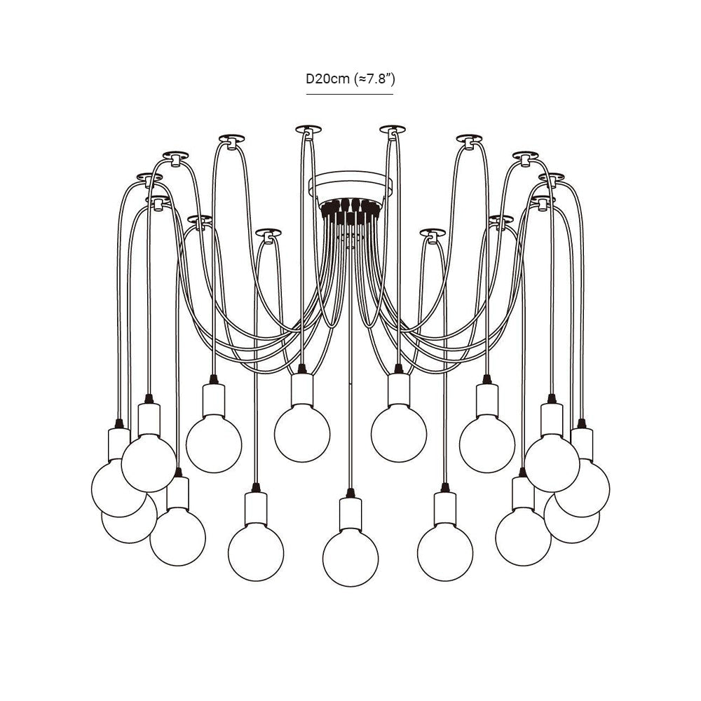 Alessio Spider Kronleuchter, 5/8/10/12/15-flammig, 2 Farben - Lumpaz