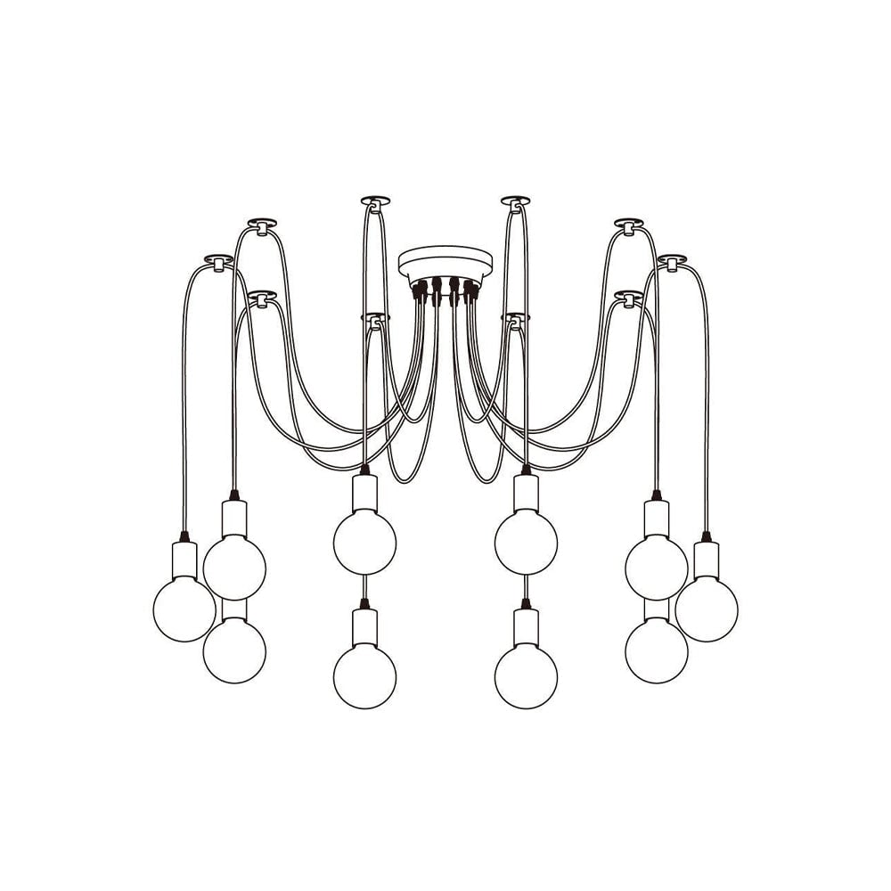 Alessio Spider Kronleuchter, 5/8/10/12/15-flammig, 2 Farben - Lumpaz