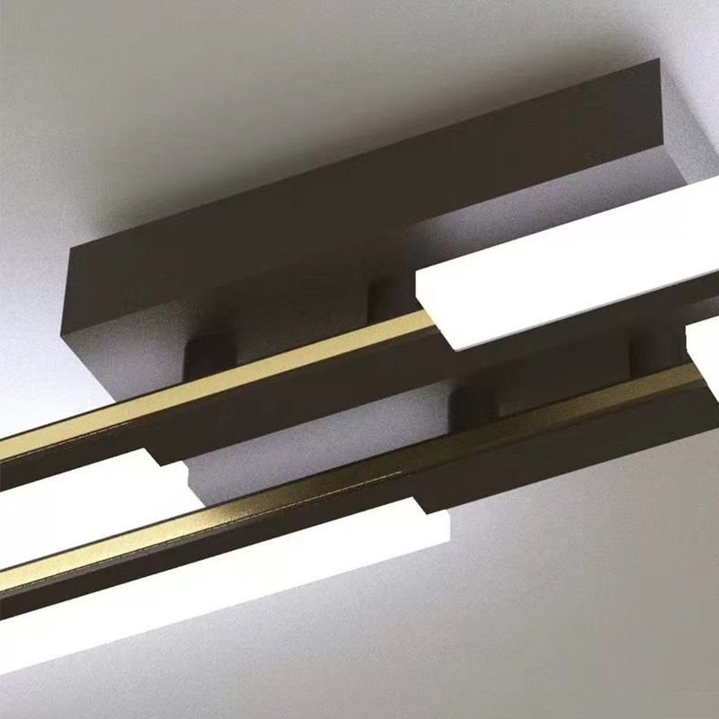 Alana Geometrische Spiegelfront-Wandleuchte, Schwarz & Gold, 40/60CM Lang - Lumpaz