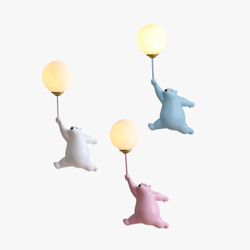 Fateh Wandlampe Bär Ballon, 4 Farben - Lumpaz