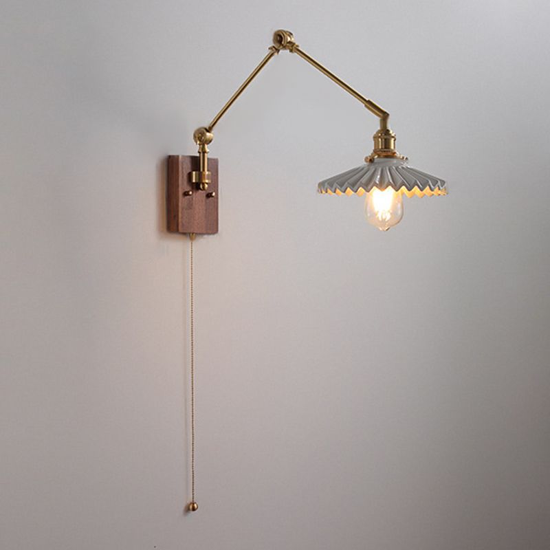 Ozawa Verstellbare Wandleuchte mit Falten, Metall & Holz, 11 Stile - Lumpaz
